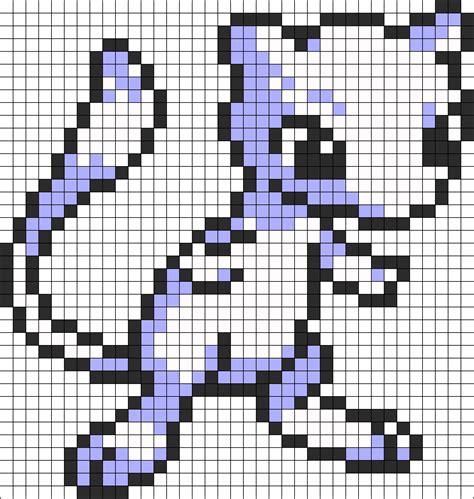 Mew Pokemon 8 Bit Perler Bead Pattern | Bead Sprites | Characters Fuse Bead Patterns