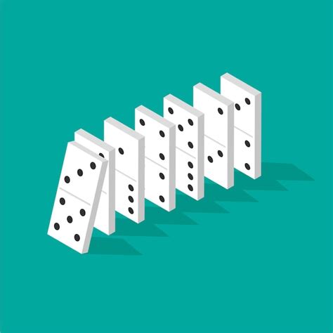 Premium Vector | Falling dominoes in isometric projection isolated on green