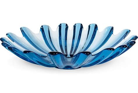 Blue Decorative Glass Bowl - I want this on my coffee table... | Glass ...