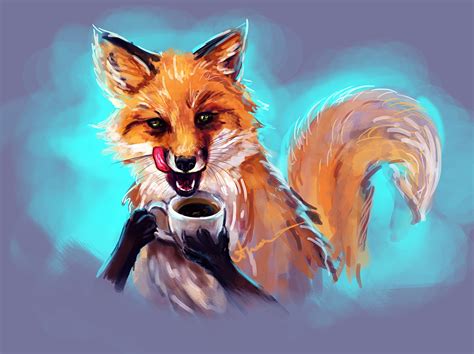 Fox watercolor painting, artwork, fox, animals, cup HD wallpaper | Wallpaper Flare