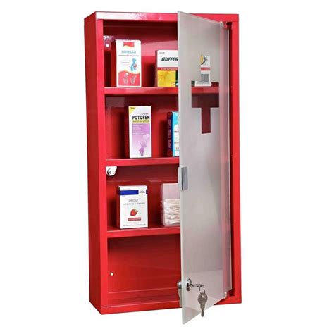 HOMCOM Wall Mounted Medicine Cabinet-Red | aosom.ie