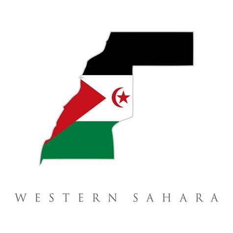 Western Sahara Flag Map. Map of Western Sahara with national flag isolated on a white background ...