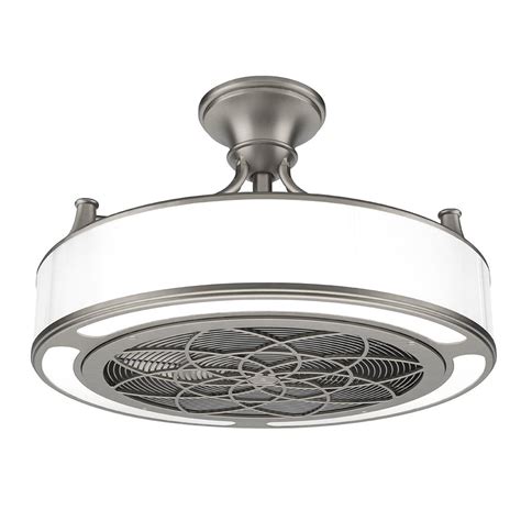 STILE Anderson 22 in. LED Indoor/Outdoor Brushed Nickel Ceiling Fan ...