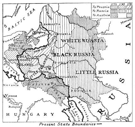 Map of the Partition of Poland (First World War Centennial)