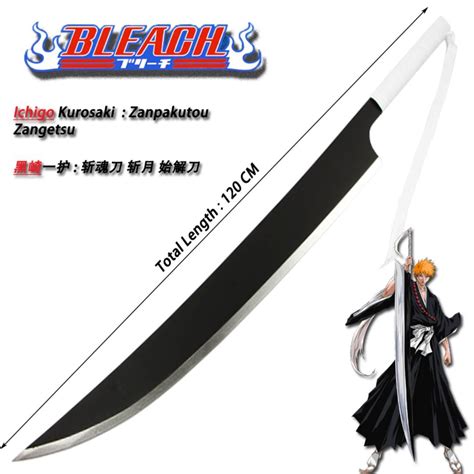 Bleach Ichigo Kurosaki Zanpakuto Zangetsu ( Cosplay Wooden Sword ...