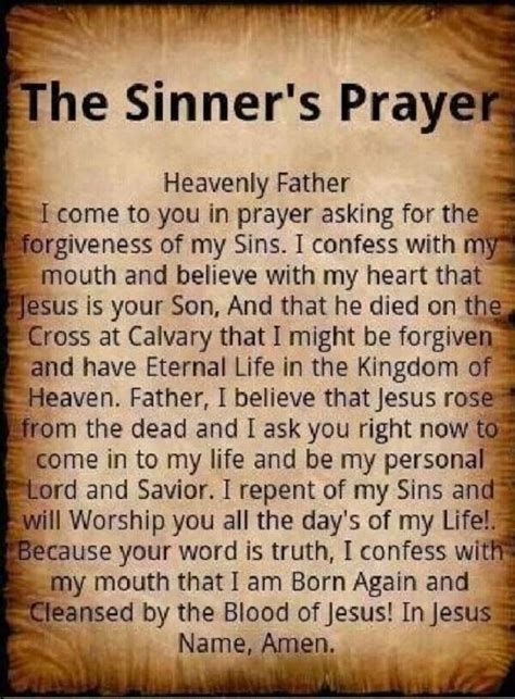 Sinners prayer | Sinners prayer, Salvation prayer, Faith prayer