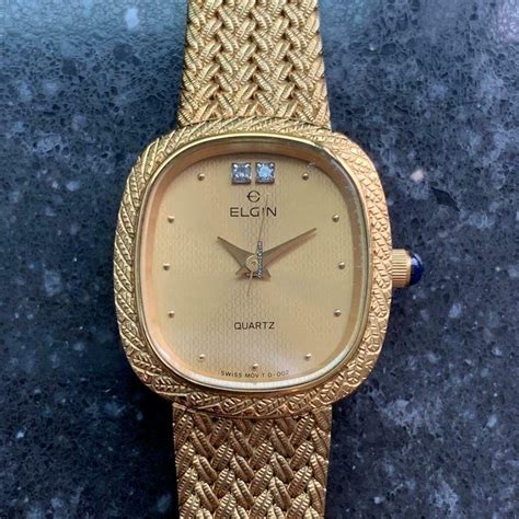 Elgin Ladies Elgin 21mm Gold-Plated Diamond Dress Watch,... for $590 for sale from a Trusted ...