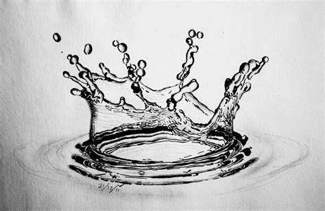 Water Drop Drawing Black And White