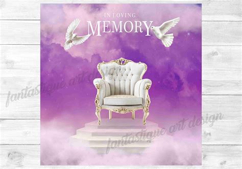 Purple in Loving Memory PNG Chair in Heaven Funeral - Etsy Australia