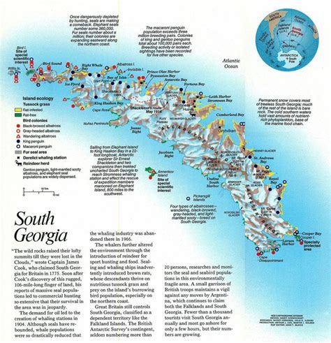 This March 1989 map shows the island ecology of South Georgia, which ...