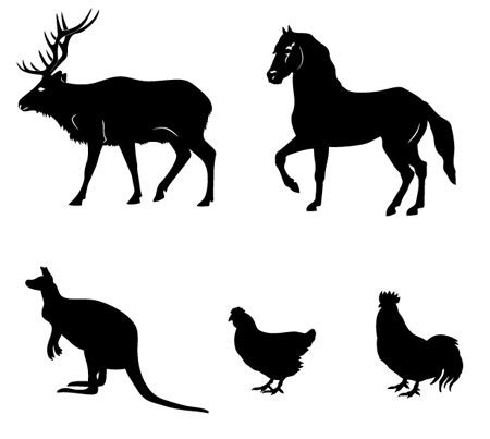 13 animals silhouette vectors download