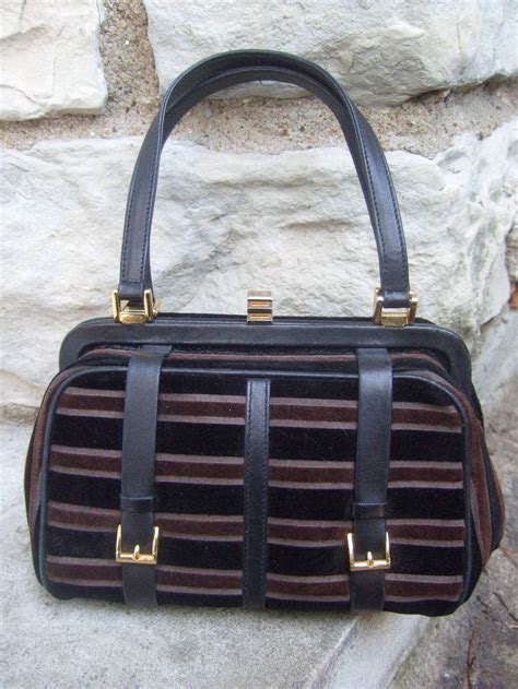 Saks Fifth Avenue Striped Velvet Handbag Made in Italy For Sale at 1stDibs | goyard bag saks ...