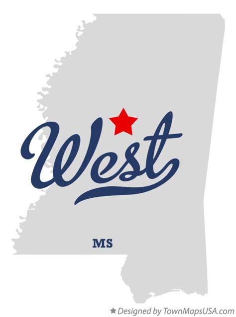 Map of West, MS, Mississippi