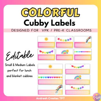 Colorful Classroom Cubby Labels | Editable | Back to school | Classroom Decor