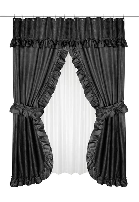 GoodGram Lauren Complete 5 Piece Attached Shower Curtain & Valance Set ...