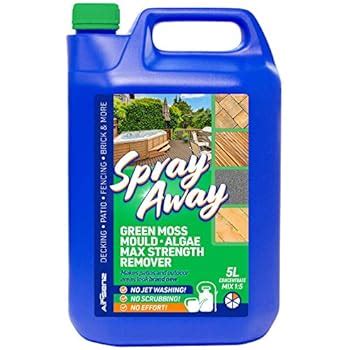 AIRSENZ Garden Moss Remover Spray Away for Hard Outdoor Surfaces (5L ...