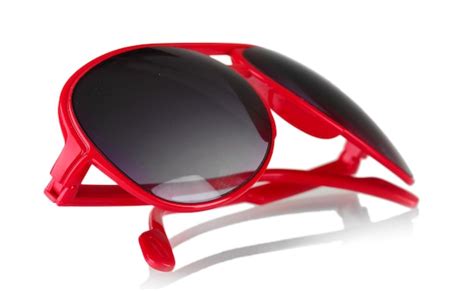 Premium Photo | Women's red sunglasses isolated on white