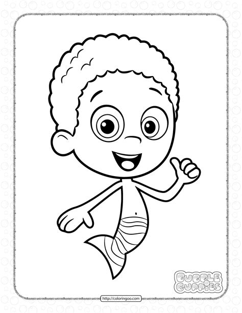 Bubble Guppies Goby Coloring Sheet