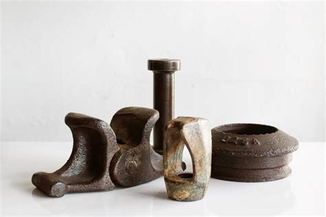 SOLD - Lot of 4 Antique Cast Iron Weights, c. 1920s - Rehab Vintage Interiors