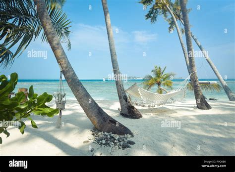 Beach scene luxury resort Maldives Stock Photo - Alamy