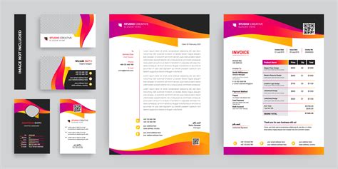 Colorful Modern Business Corporate Stationery Template Set 830190 Vector Art at Vecteezy