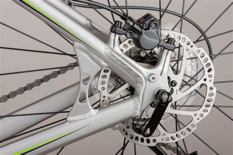 Hydraulic Rear Disc Brake of Mountain Bike, Close Up View, Studio Photo Stock Photo - Image of ...