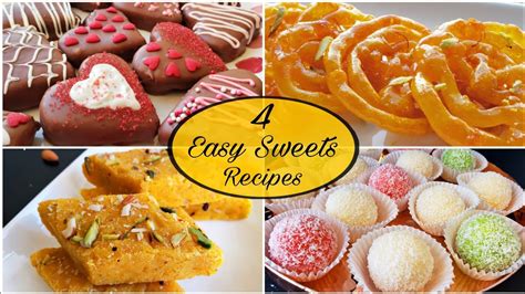 4 EASY SWEETS RECIPES | EID SPECIAL || by Aqsa's Cuisine - YouTube