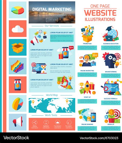 Digital marketing infographics Royalty Free Vector Image