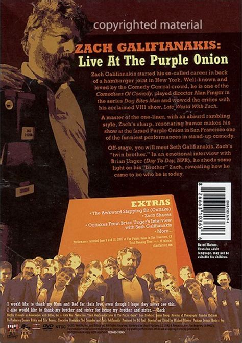 Zach Galifianakis: Live At The Purple Onion (DVD 2005) | DVD Empire