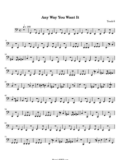 Any Way You Want It Sheet Music - Any Way You Want It Score • HamieNET.com