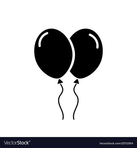 Black silhouette balloons simple icon holiday Vector Image