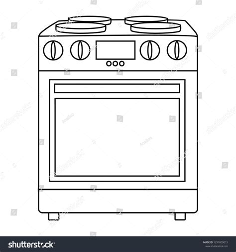 Home Appliances Vector Drawings Black White: เวกเตอร์สต็อก (ปลอดค่าลิขสิทธิ์) 1297609015 ...