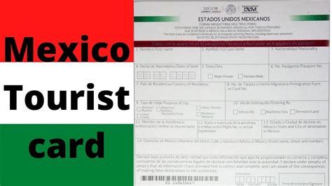 Mexico Tourist Card Printable