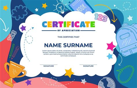 Fun Kids Certificate Template 21629406 Vector Art at Vecteezy