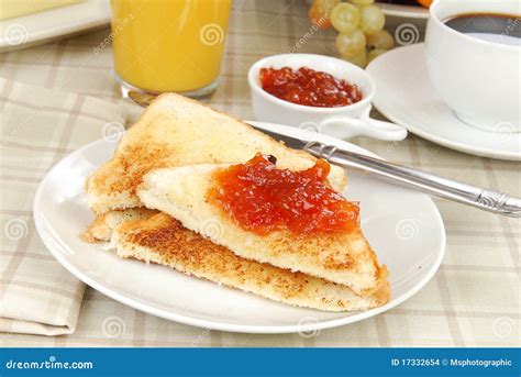 Jam and toast stock photo. Image of sliced, thick, fruit - 17332654