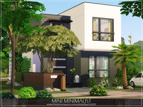 MychQQQ's Mini Minimalist | Sims 4 houses, Sims house, Sims 4 modern house