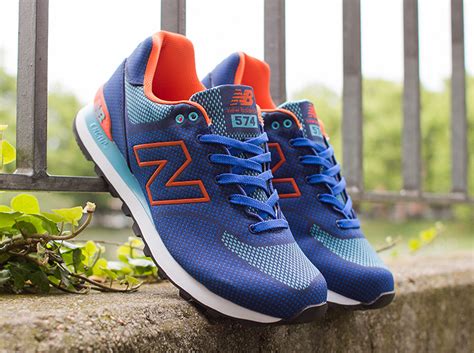 New Balance 574 "Woven" - Blue - Orange - SneakerNews.com