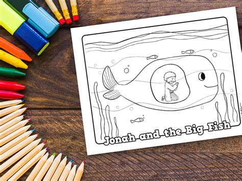 'Jonah and the Big Fish' Printable Coloring Sheet • MinistryArk