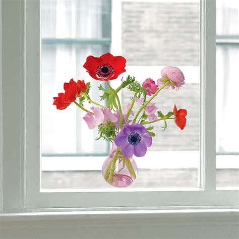 Flat Flowers pink anemone window dressing - homedeco to enjoy | Flower window, Window stickers ...