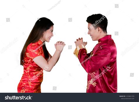 Image Young Couple Wearing Traditional Chinese Stock Photo 1233801370 ...