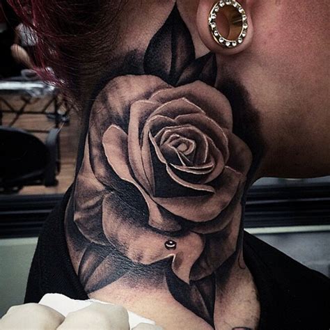 15 Beautiful Rose Neck Tattoos | Rose neck tattoo, Neck tattoos women, Throat tattoo