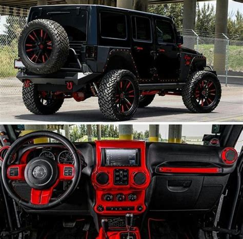 Pin by JuJu on Dream Car | Custom jeep wrangler, Jeep wrangler interior, Red jeep wrangler