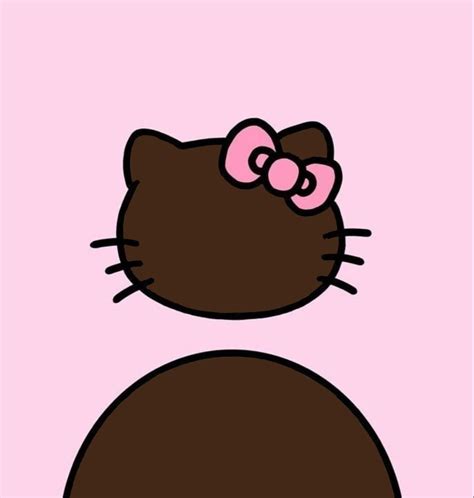 Black skin tone faceless hello Kitty profile picture with pink ...