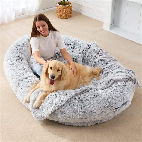 Large Human Dog Bed Bean Bag Bed for Humans Giant Beanbag Dog Bed with Blanket for People ...