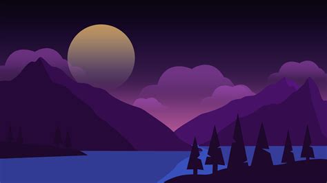 Draw A Flat Vector Landscape Background In Photoshop Photoshop Tutorial ...