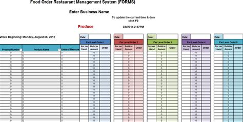 Food Inventory List Excel ~ Excel Templates