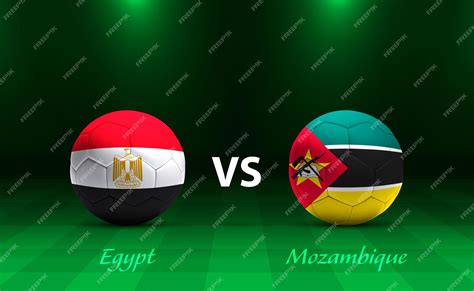 Premium Vector | Egypt vs Mozambique football scoreboard broadcast template