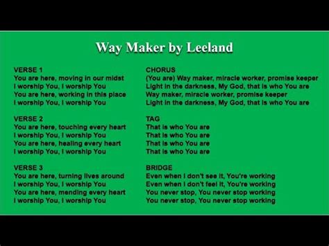 Way Maker Song with Full Lyrics - YouTube