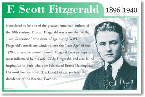 F. Scott Fitzgerald - Biography - American Author - PosterEnvy.com