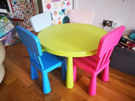 Ikea children table / desk with 4 chairs | in Harrow, London | Gumtree